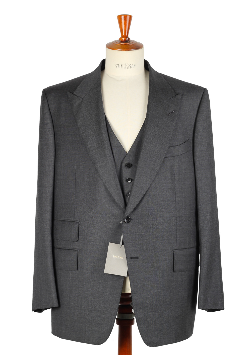 TOM FORD Suit 3 Piece Size 60 / 50R U.S. Wool | Costume Limité