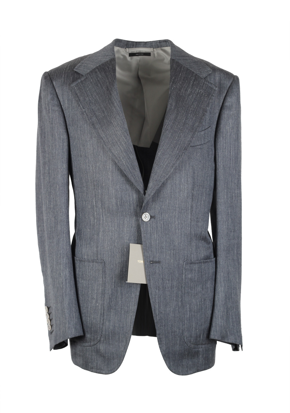 TOM FORD Wetherby Silver Suit Size 48 / 38R U.S. Wool Mulberry Silk ...