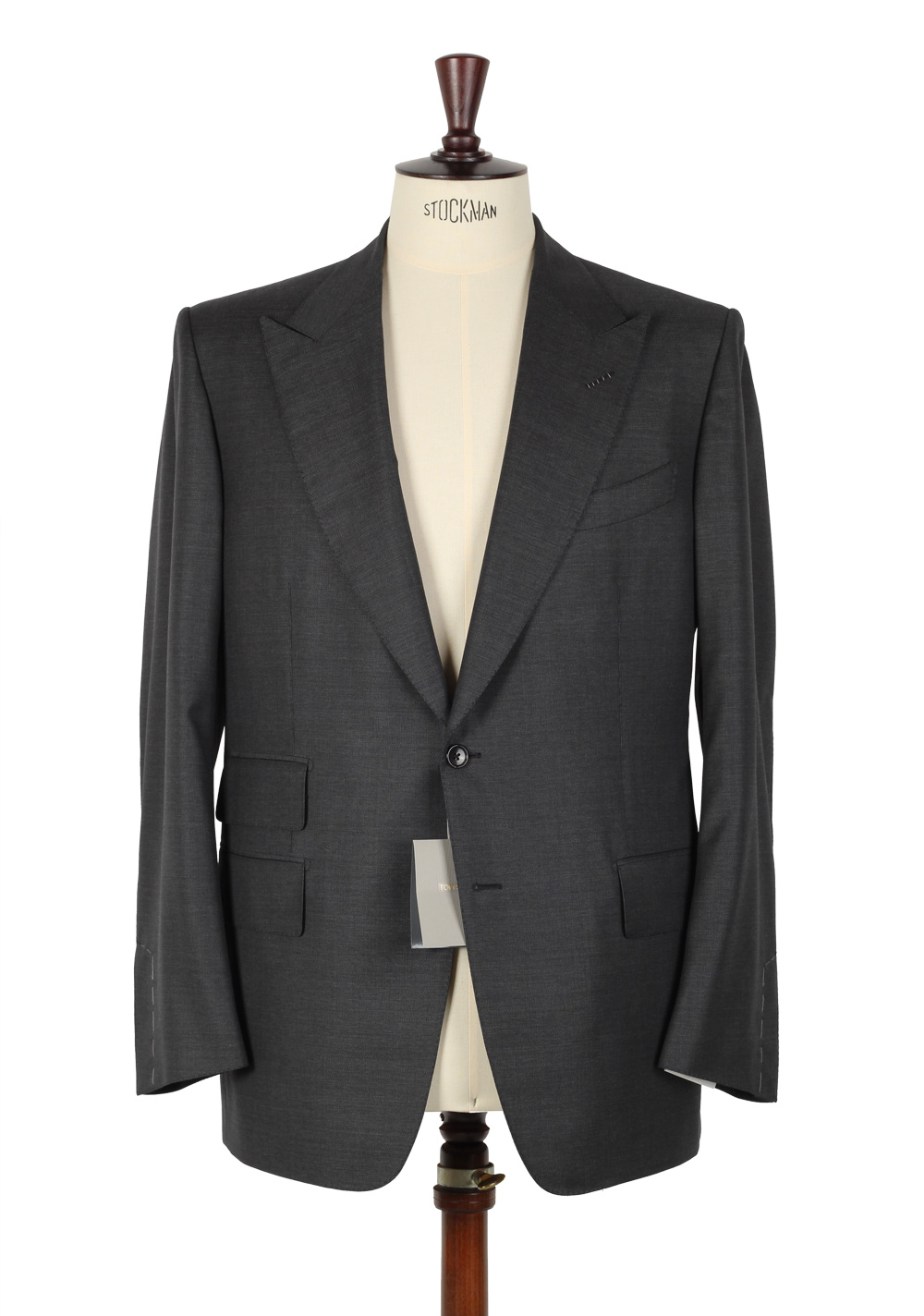 TOM FORD Gray Suit Size 56 / 46R U.S. Wool Fit A | Costume Limité