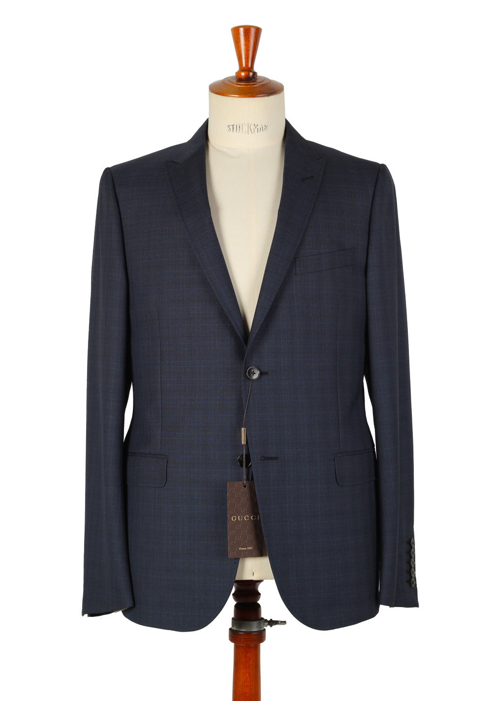 Gucci Navy Suit Size 52 / 42R U.S. Wool Silk | Costume Limité