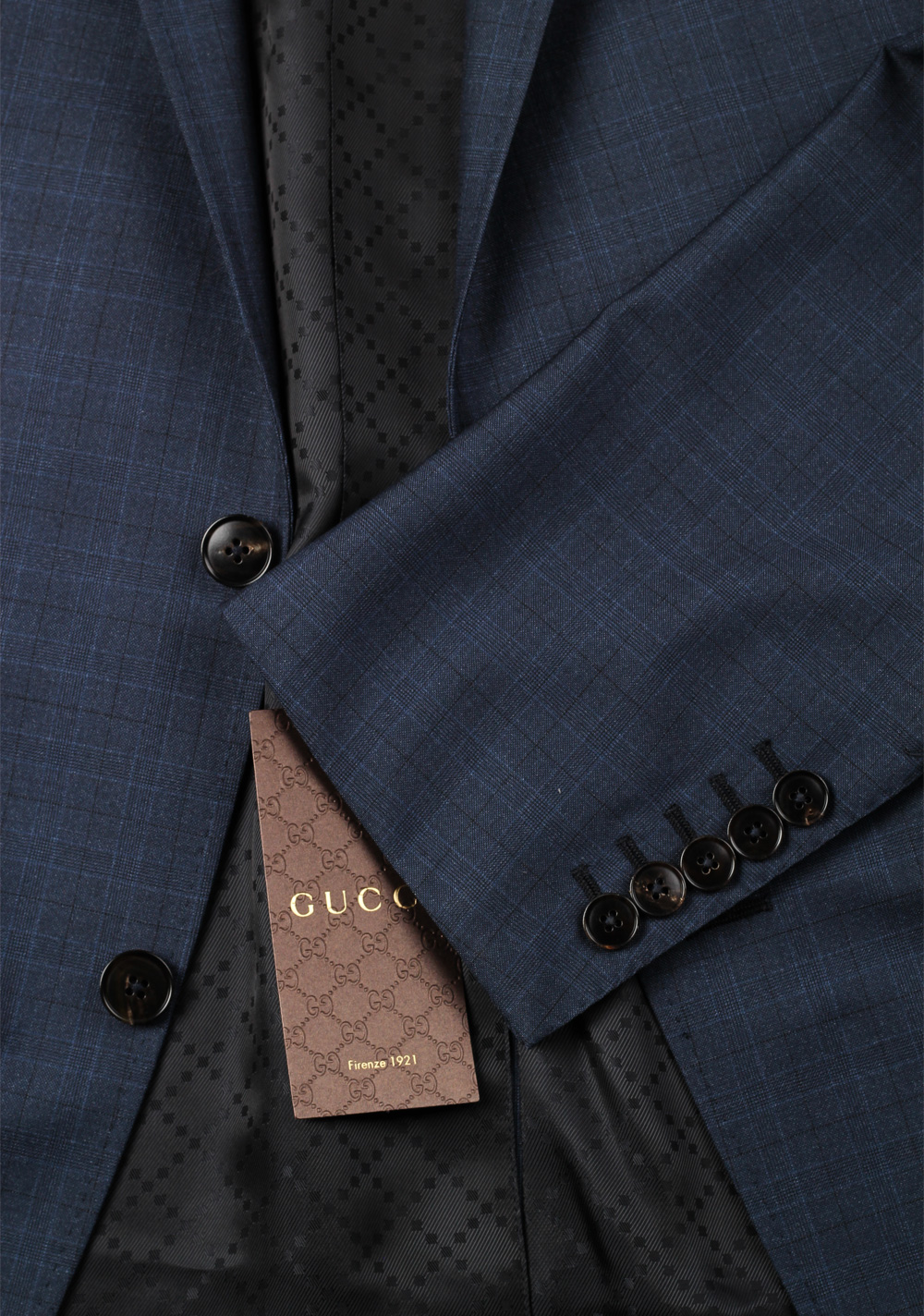 Gucci Navy Suit Size 52 / 42R U.S. Wool Silk | Costume Limité