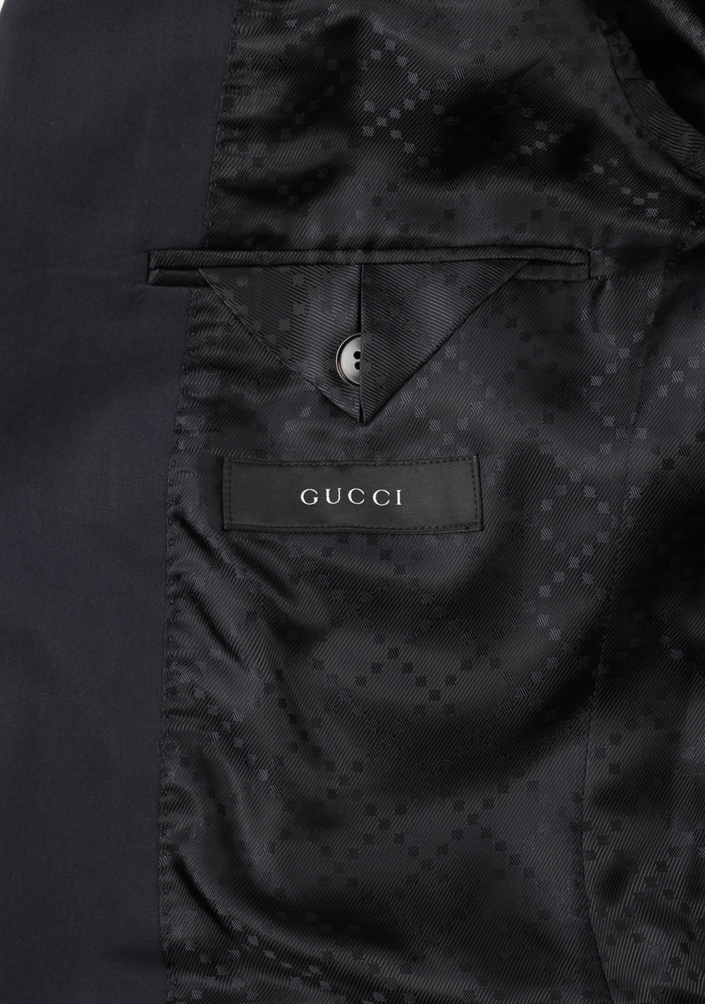 Gucci Navy Suit Size 44 / 34R U.S. Cotton | Costume Limité