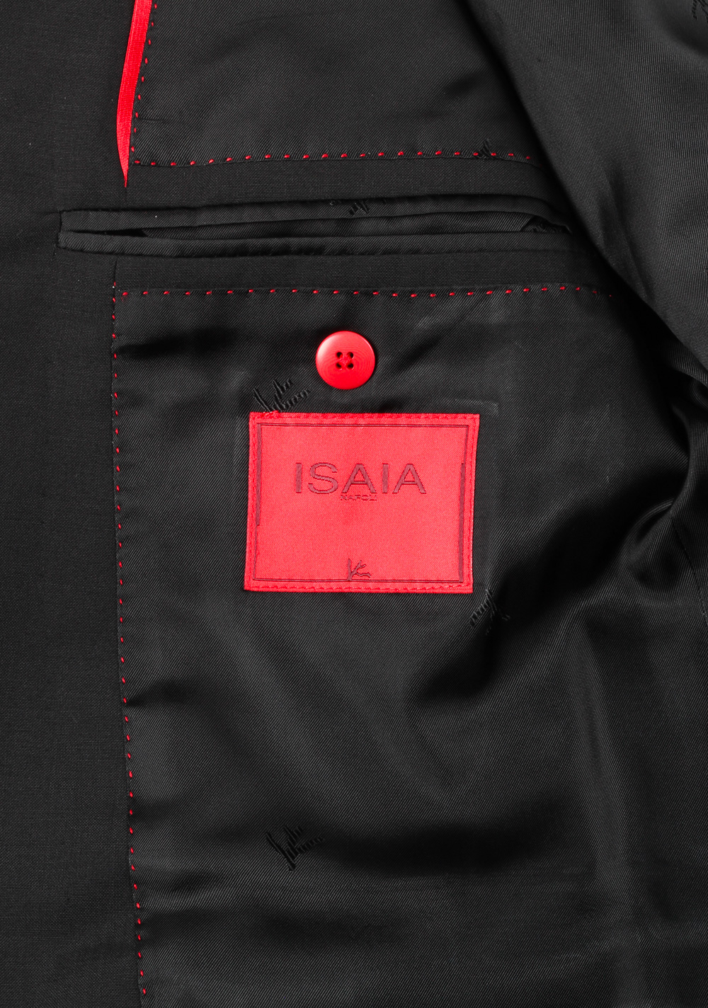 Isaia Black Suit Size 48 / 38R U.S. Wool Mohair | Costume Limité