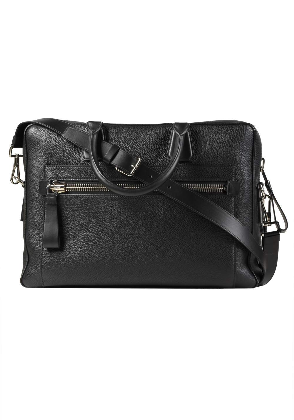 TOM FORD Buckley Double Zipper Briefcase With Shoulder Strap Black |  Costume Limité