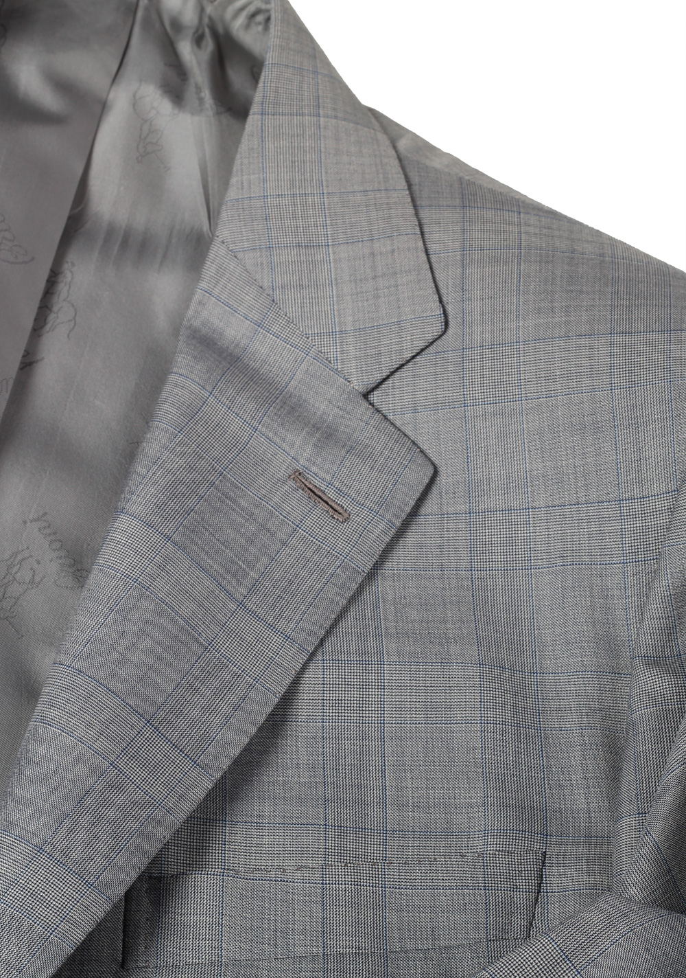 Brioni Parlamento Gray Checked Suit Size 50 / 40R U.S. Wool Silk ...
