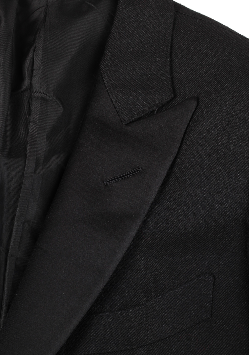 TOM FORD Black Tuxedo Suit Size 48 / 38R U.S. Base V Cashmere Mohair Silk | Costume Limité