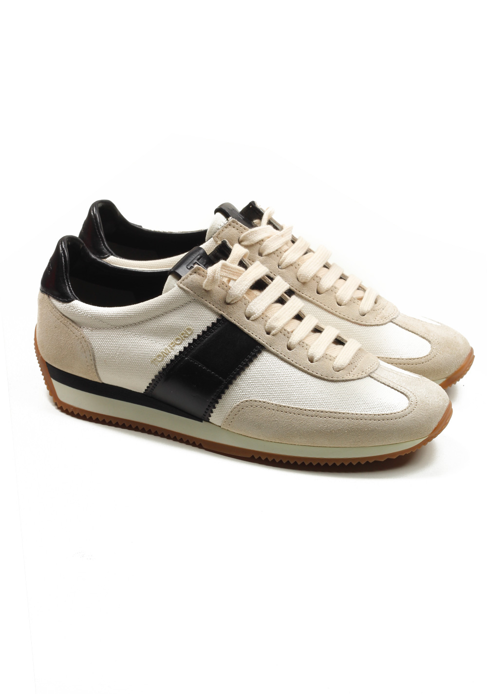 TOM FORD Orford Colorblock Suede White Black Trainer Sneaker Shoes Size 8  UK / 9 . |
