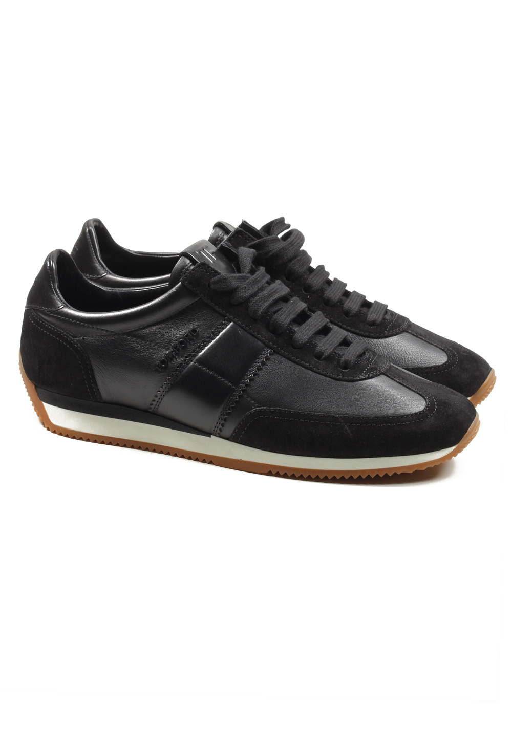 TOM FORD Orford Colorblock Suede Black Trainer Sneaker Shoes Size