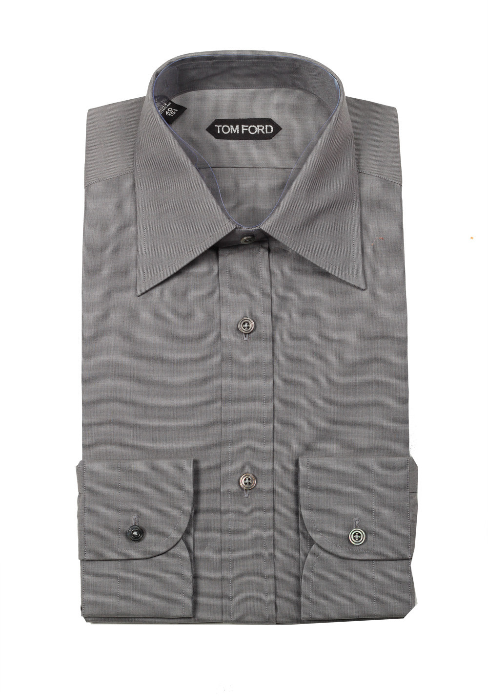 TOM FORD Solid Gray Dress Shirt Size 40 / 15,75 U.S. | Costume Limité