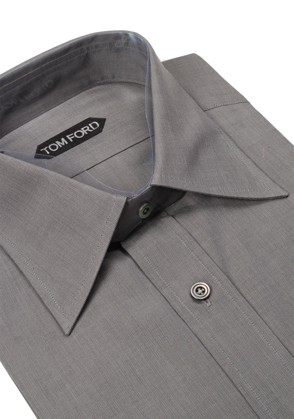 TOM FORD Solid Gray Dress Shirt Size 40 / 15,75 U.S. | Costume Limité