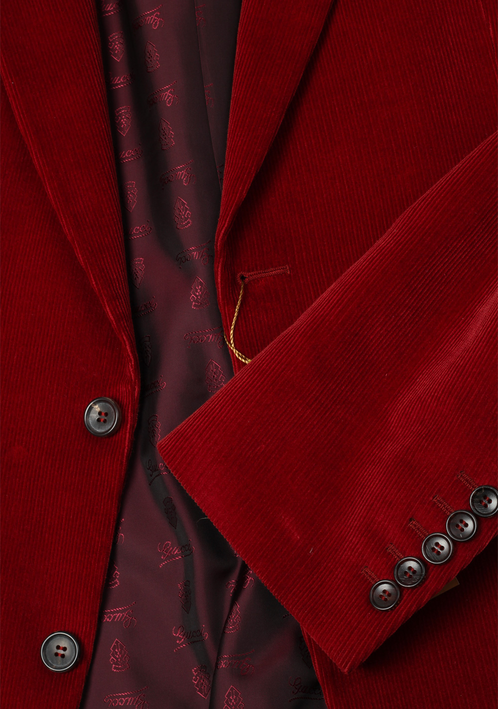 Gucci Red Corduroy Suit Size 54L / 44L U.S. In Cotton | Costume Limité