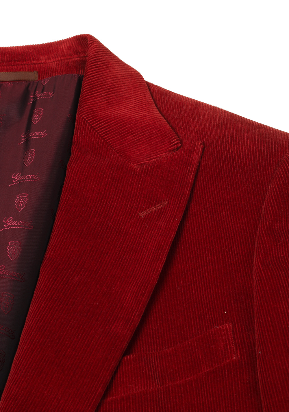 Gucci Red Corduroy Suit Size 54L / 44L U.S. In Cotton | Costume Limité