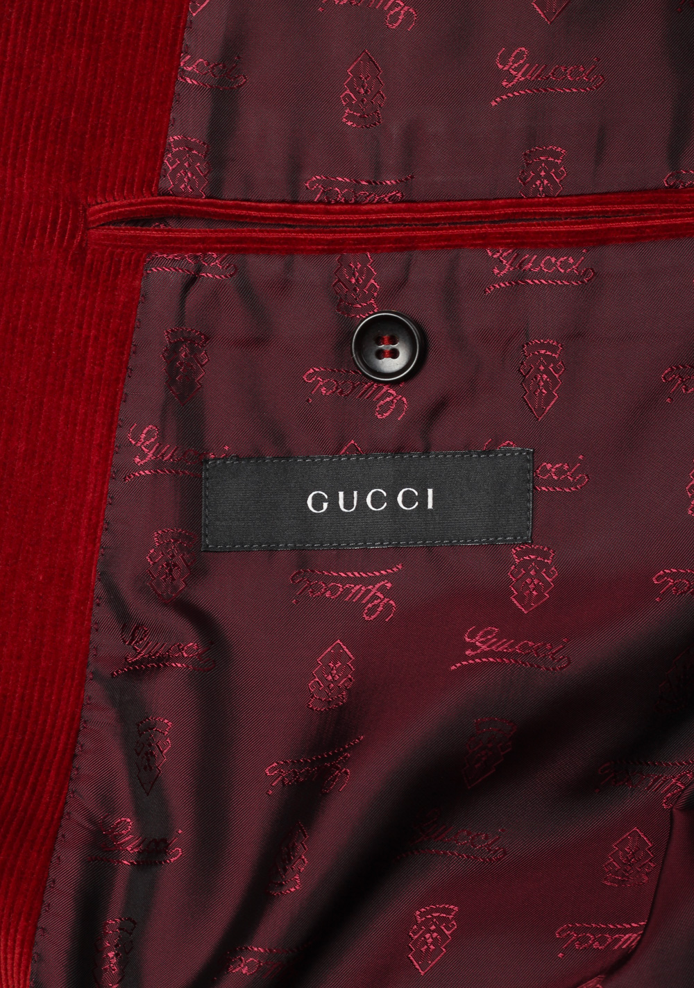 Gucci Red Corduroy Suit Size 54L / 44L U.S. In Cotton | Costume Limité