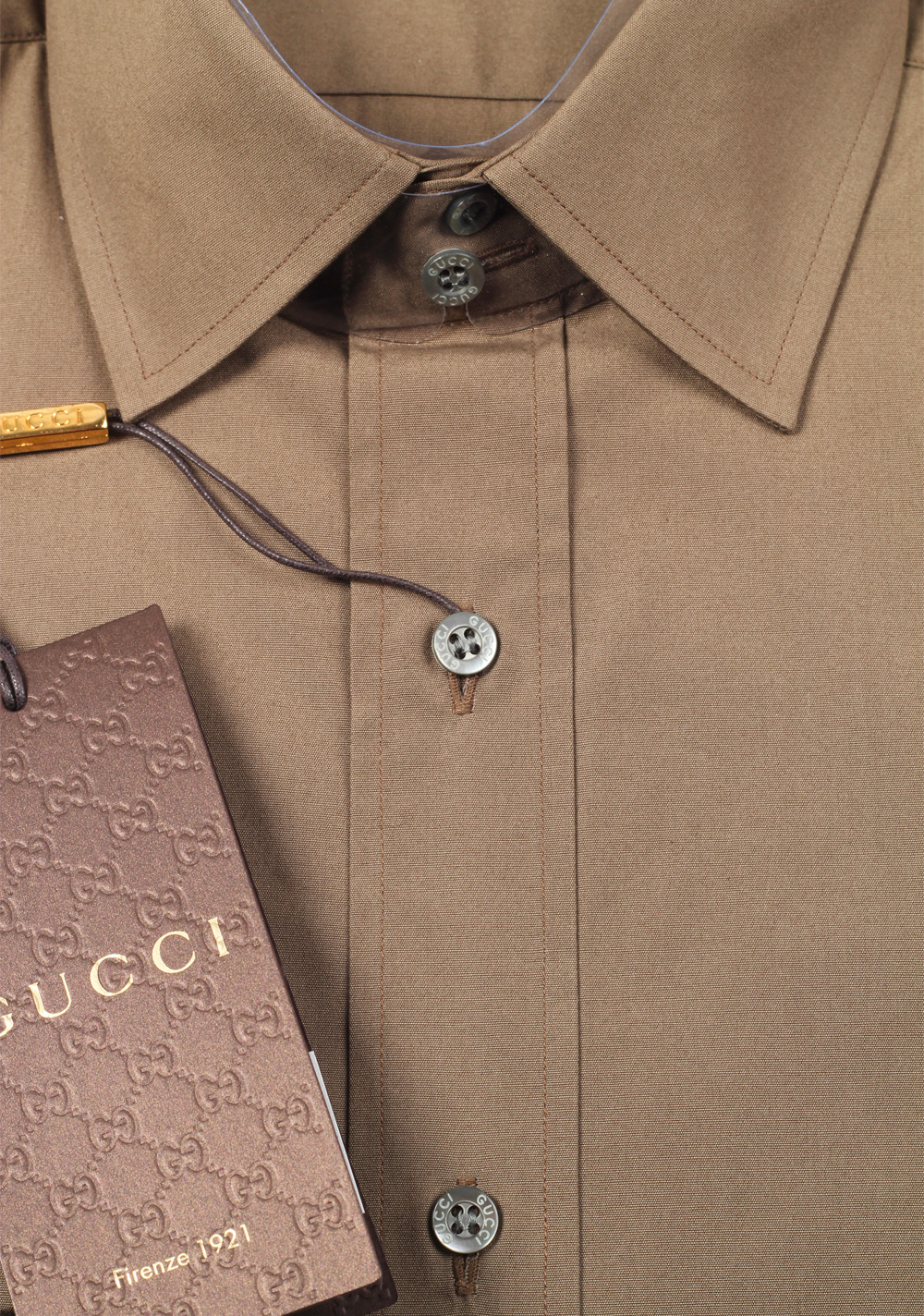 Gucci shirt brown deals