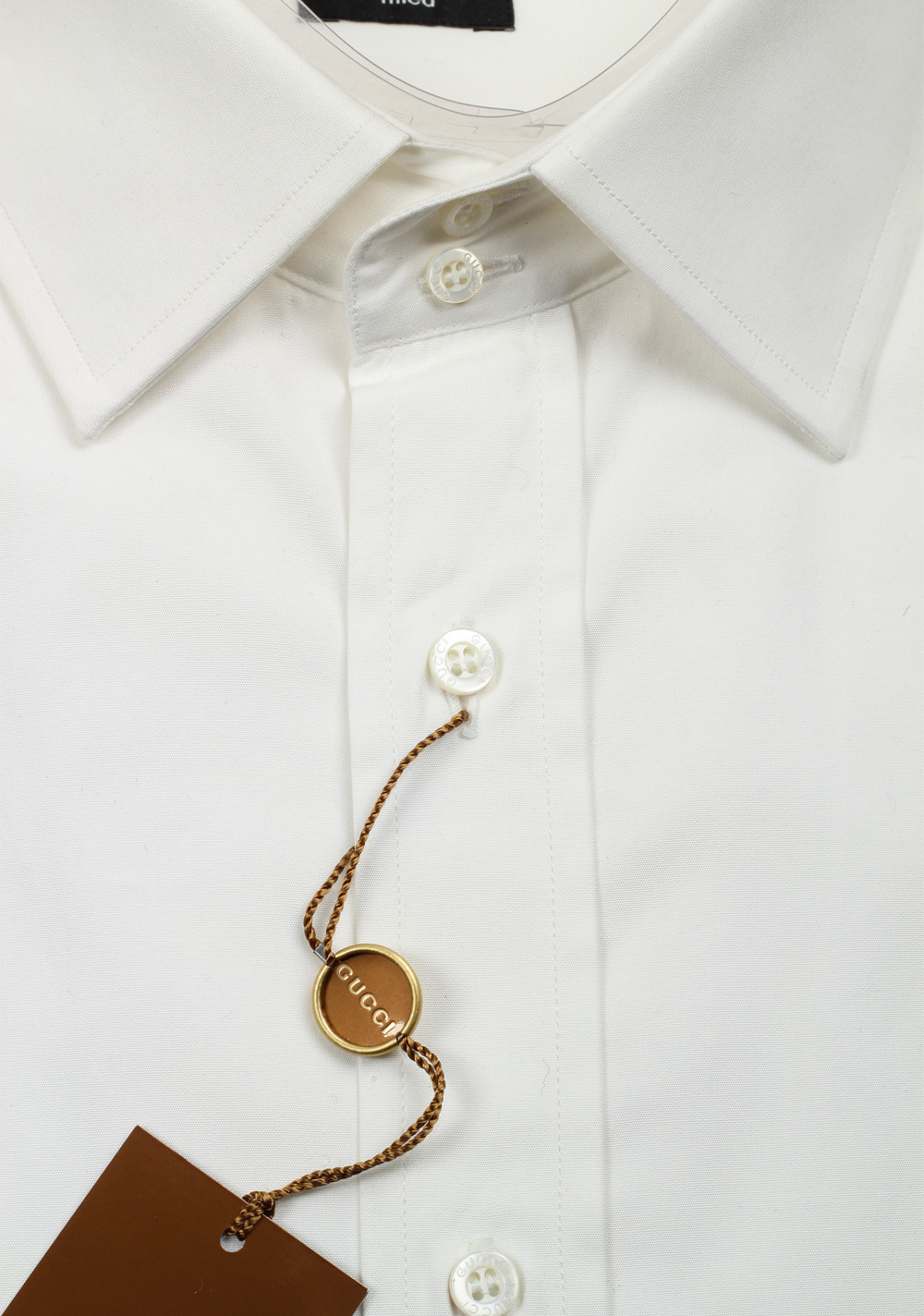 Gucci Solid Off White Dress Shirt Size 43 / 17 U.S. Fitted | Costume Limité