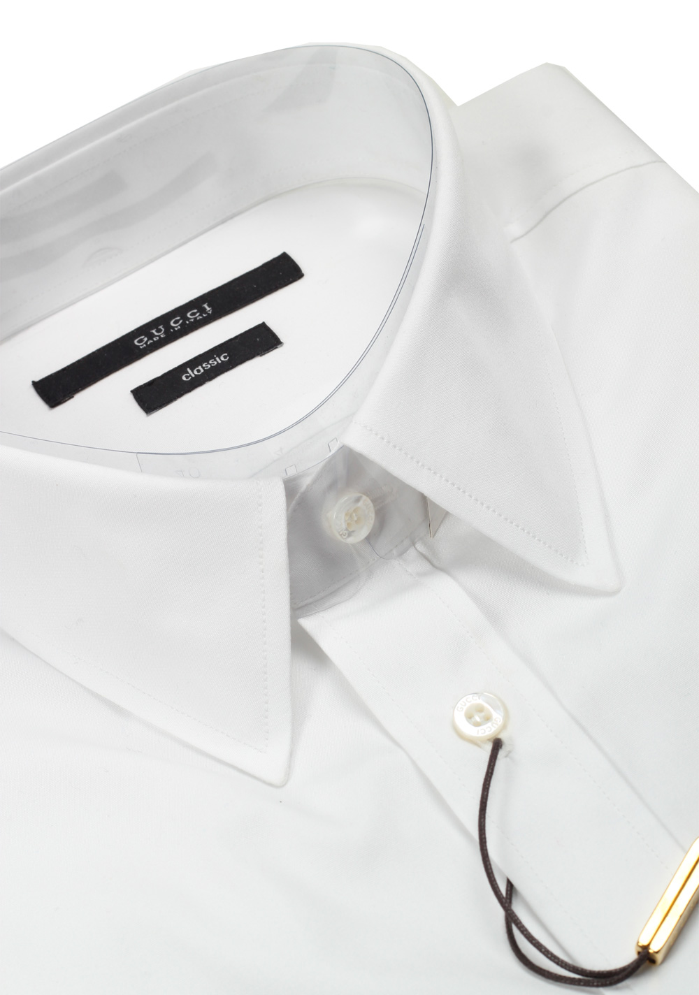 Gucci Solid White Dress Shirt Size 39 / 15,5 U.S. Classic | Costume Limité