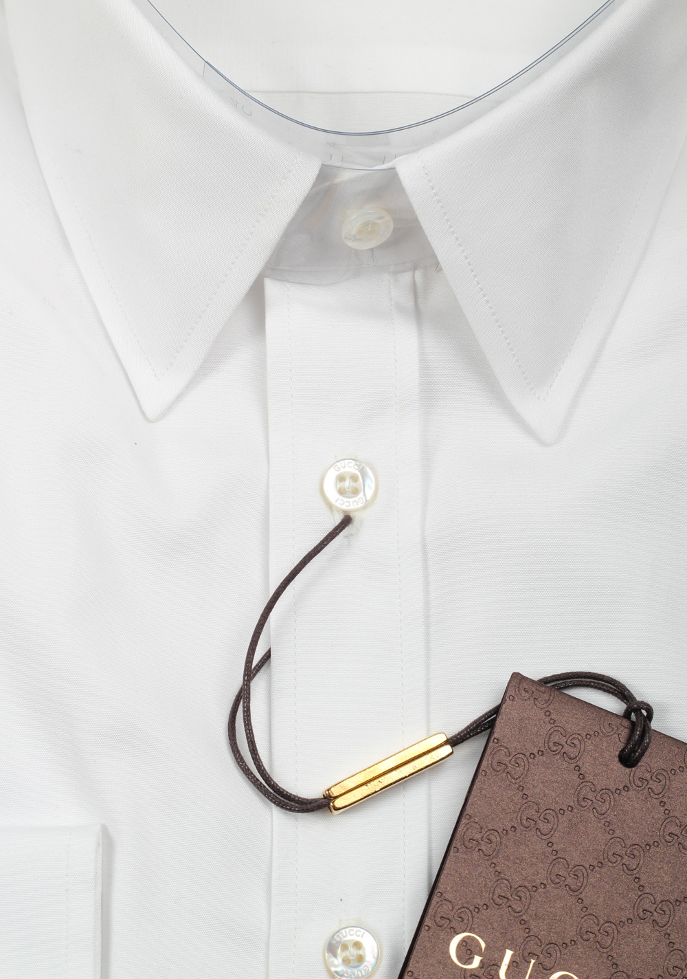 Gucci Solid White Dress Shirt Size 39 / 15,5 U.S. Classic | Costume Limité