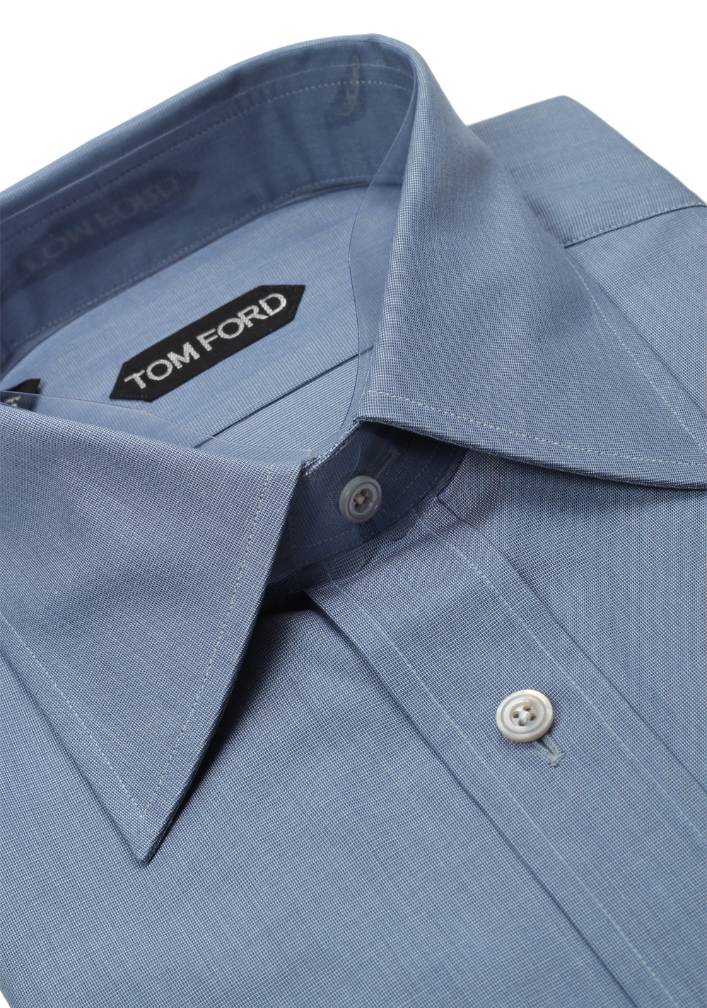 TOM FORD Solid Blue Dress Shirt Size 40 / 15,75 U.S. | Costume Limité