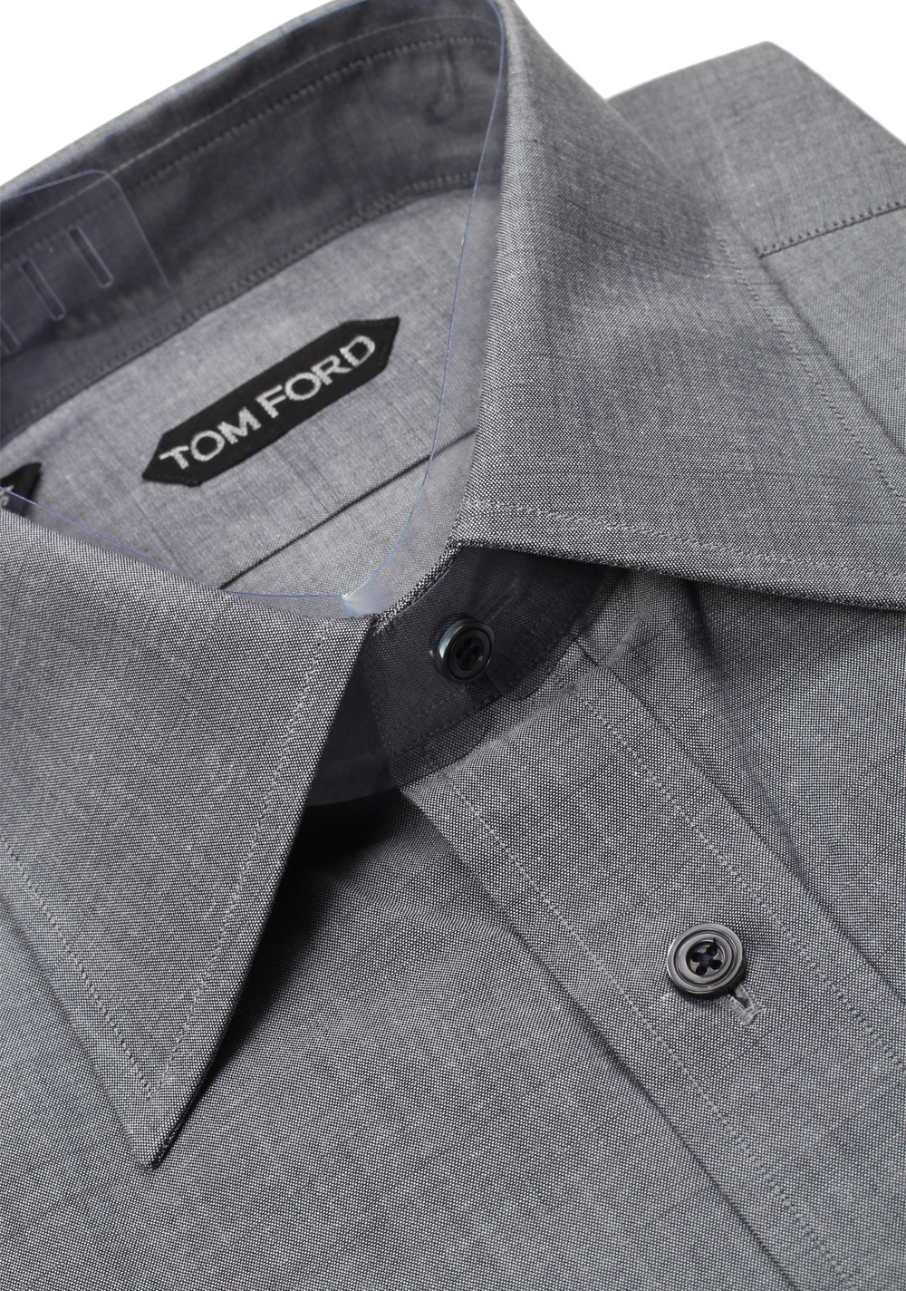 TOM FORD Solid Gray Dress Shirt Size 40 / 15,75 U.S. | Costume Limité