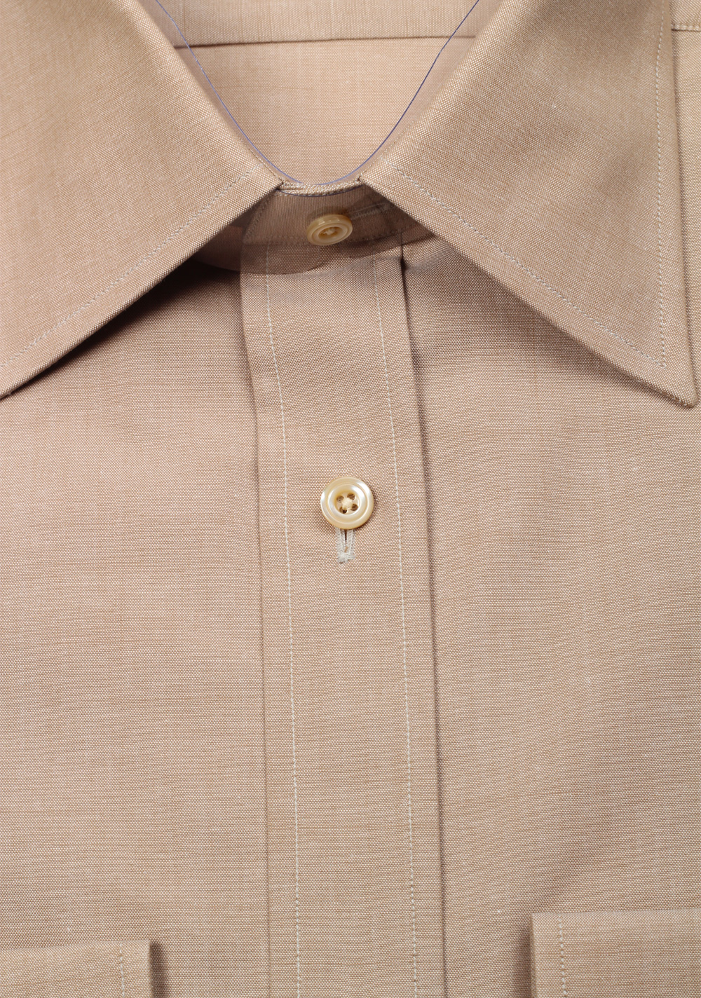 TOM FORD Solid Beige Dress Shirt Size 40 / 15,75 U.S. | Costume Limité