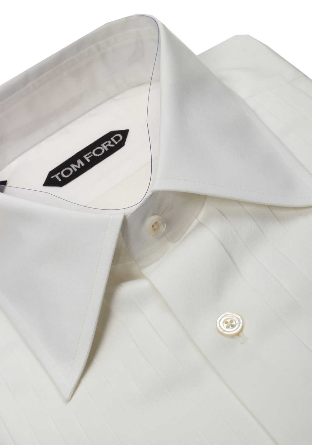 TOM FORD Solid White Tuxedo Shirt Size 40 / 15,75 U.S. | Costume Limité