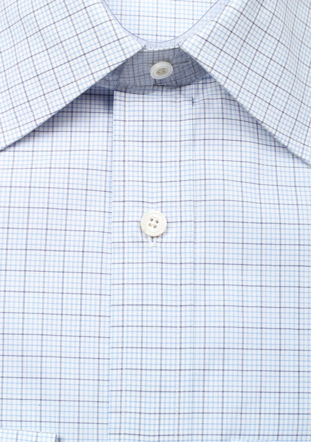 TOM FORD Checked White Blue Dress Shirt Size 40 / 15,75 U.S. | Costume Limité