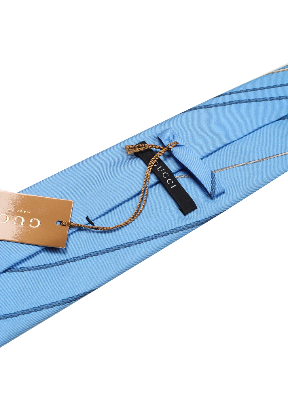 Gucci Blue Patterned Rope Tie | Costume Limité