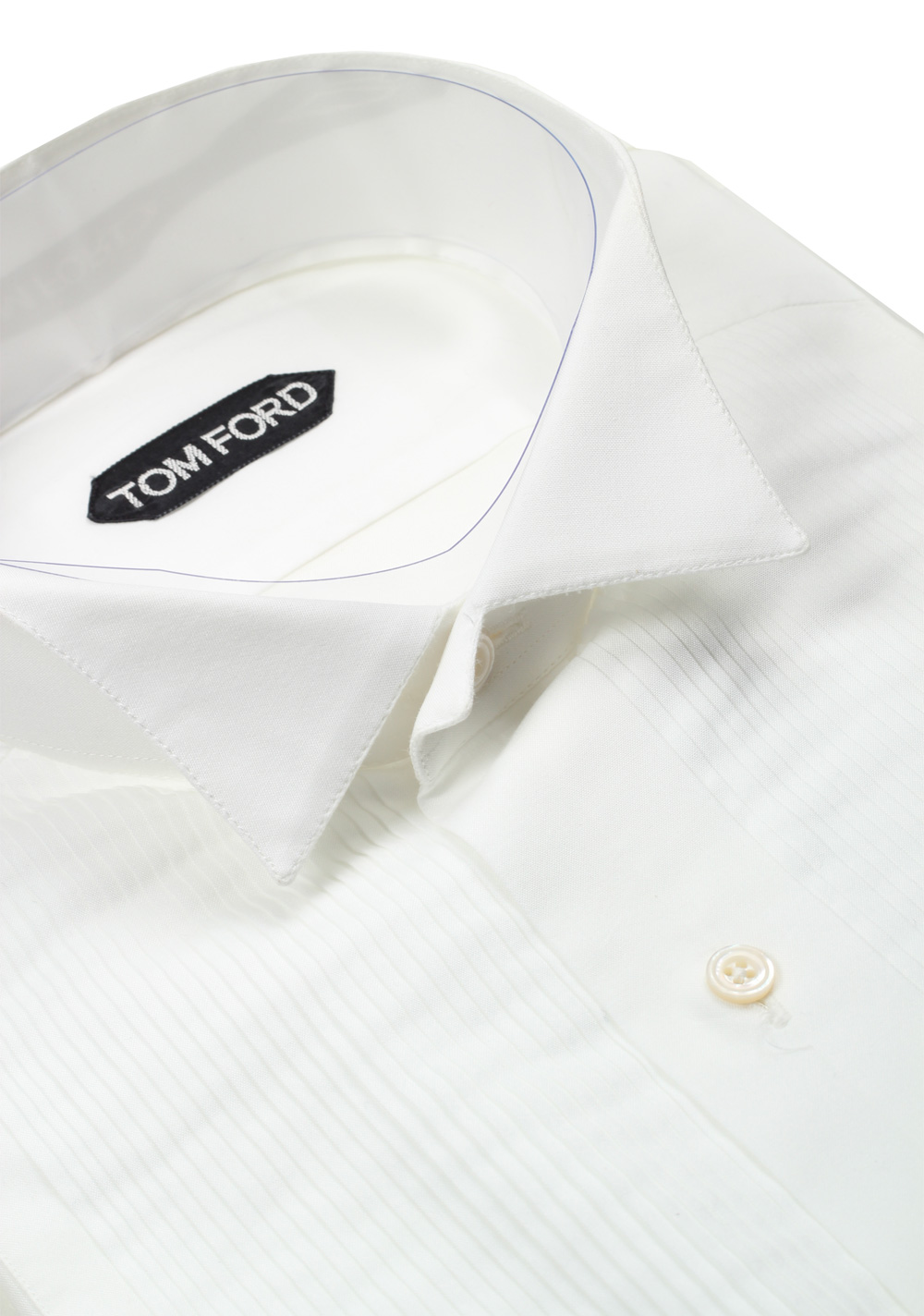 TOM FORD Solid White Tuxedo Shirt Size 39 / 15,5 U.S. | Costume Limité