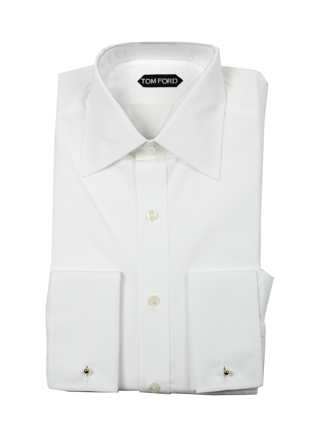 TOM FORD Solid White Dress Shirt Size 38 / 15 U.S. Slim Fit | Costume Limité