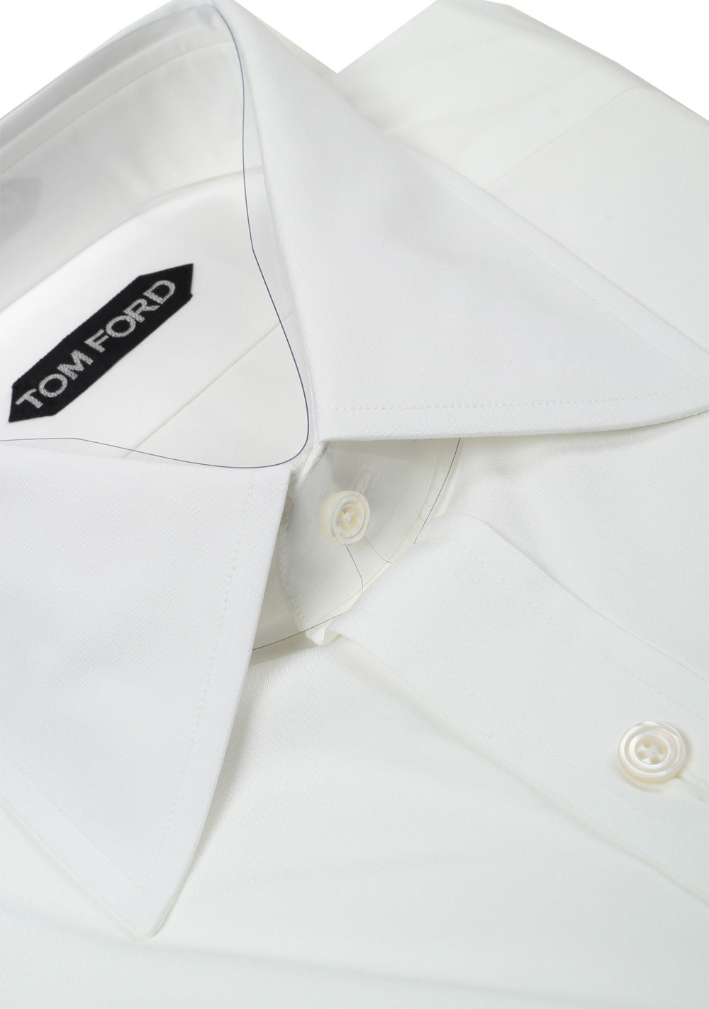 TOM FORD Solid White Dress Shirt Size 38 / 15 U.S. Slim Fit | Costume Limité