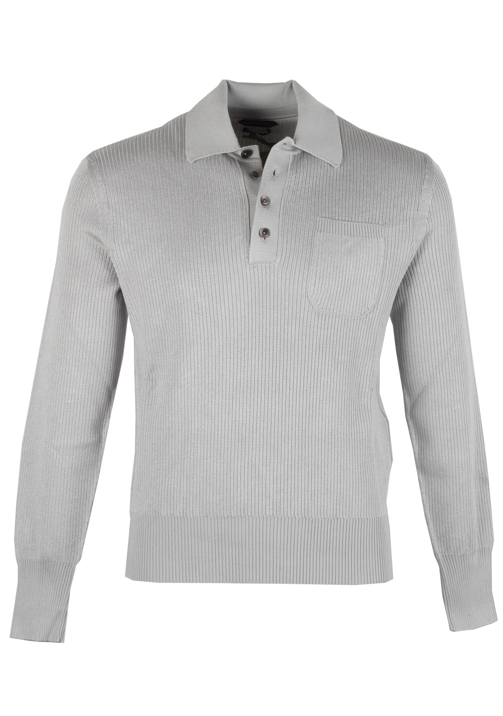 TOM FORD Gray Long Sleeve Polo Size 50 / 40R . | Costume Limité