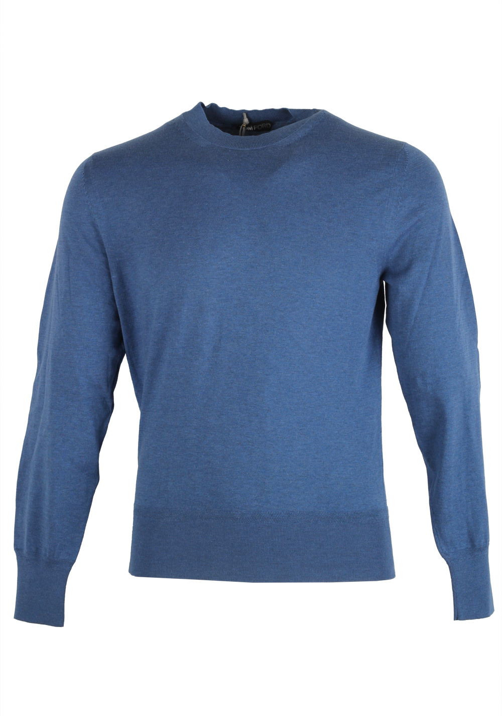 TOM FORD Blue Crew Neck Sweater Size 48 / 38R U.S. In Cotton | Costume ...