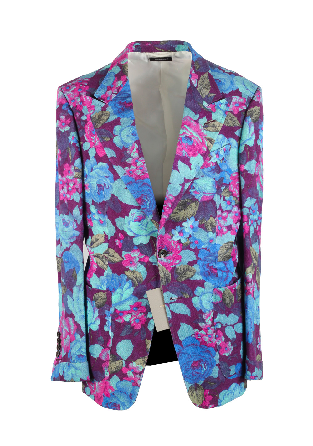 TOM FORD Shelton Pink Floral Sport Coat Size 48 / 38R . In Linen |  Costume Limité