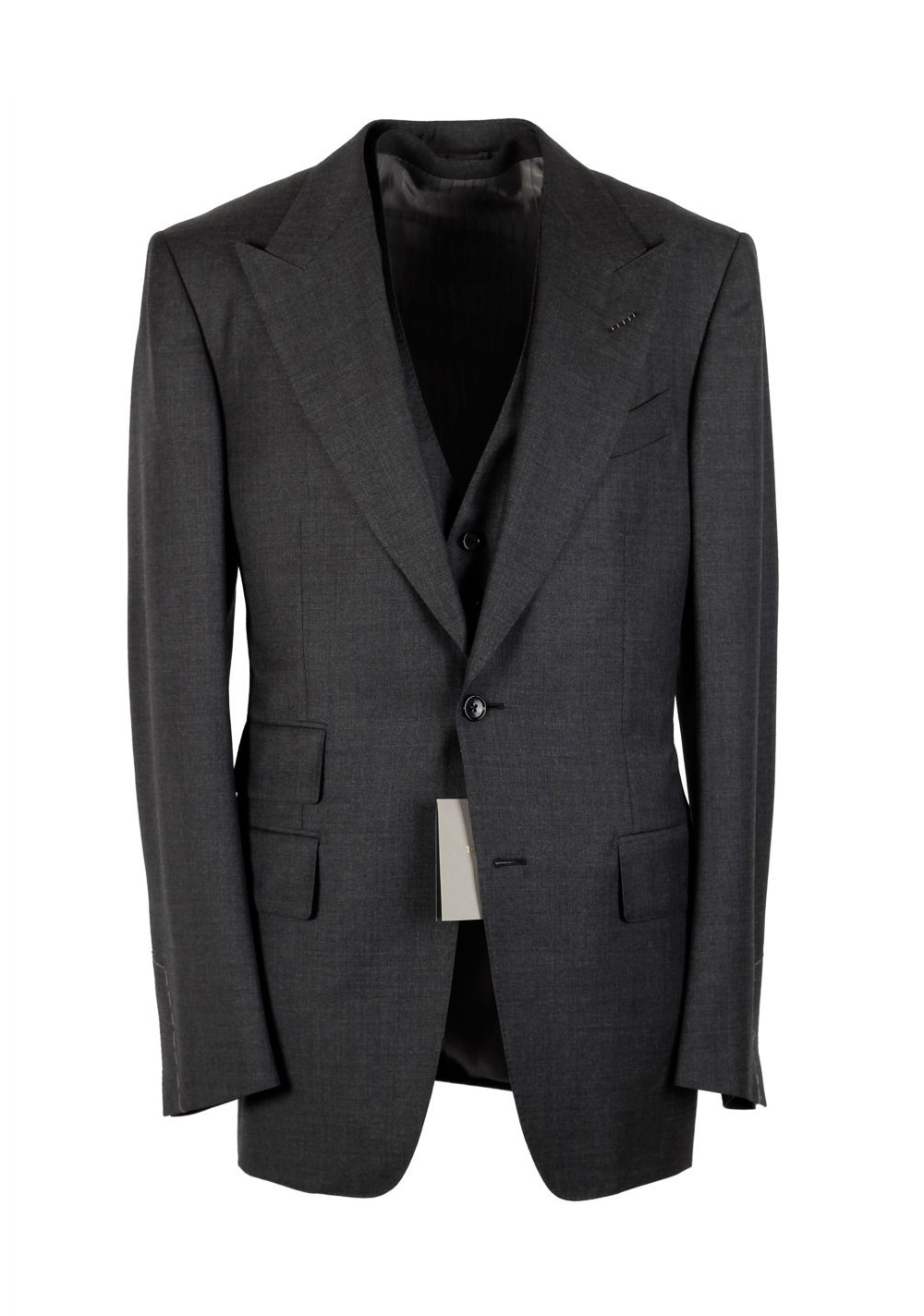 TOM FORD Windsor Gray 3 Piece Suit Size 64 / 54R U.S. Wool Fit A ...