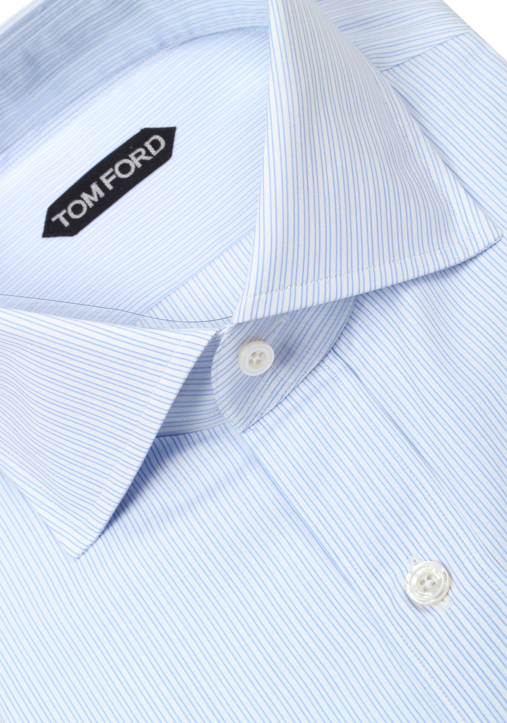 TOM FORD Striped Blue White Dress Shirt Size 44 / 17,5 U.S. | Costume Limité