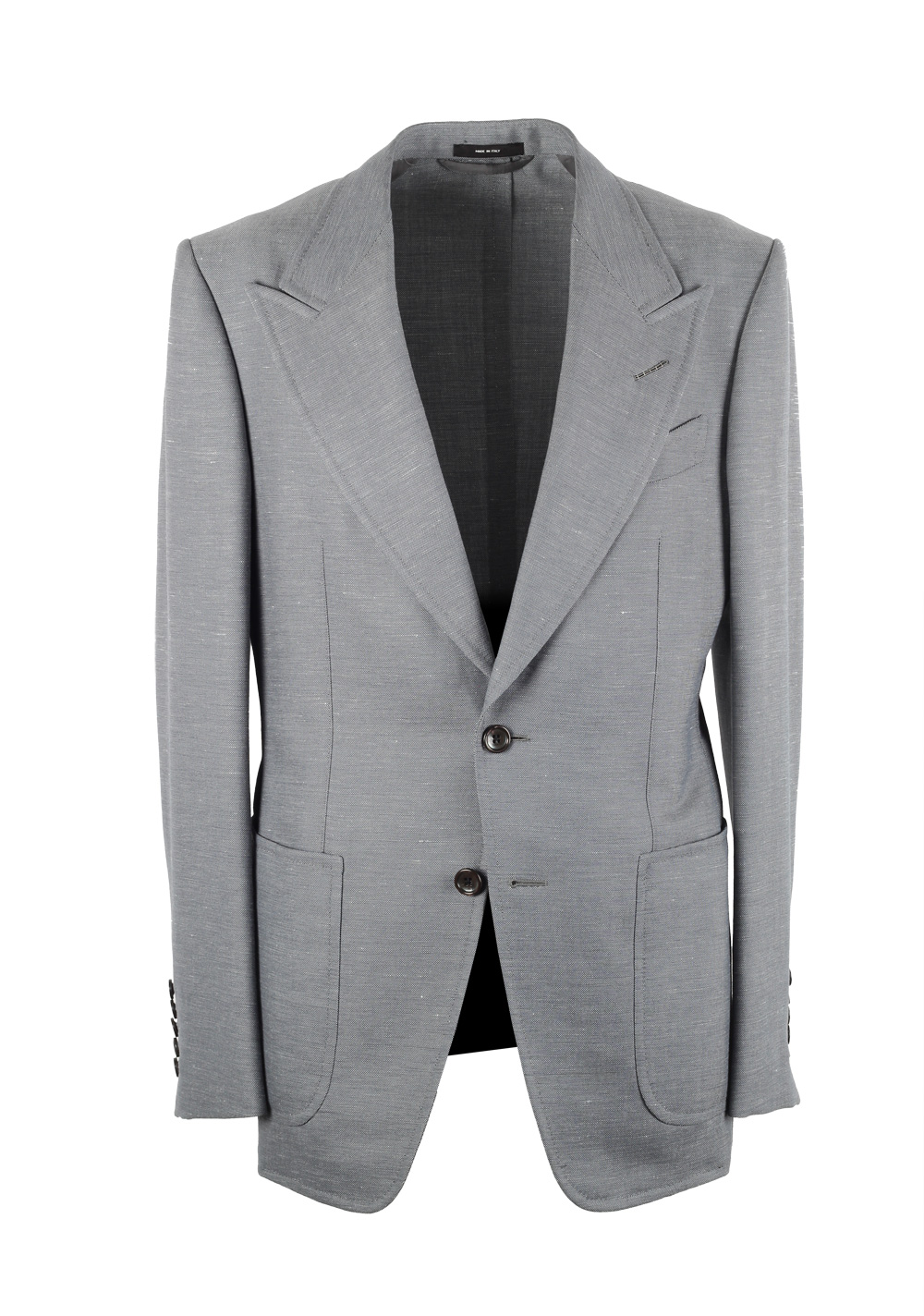 TOM FORD Shelton Gray Suit Size 46 / 36R . In Wool Linen Mohair |  Costume Limité