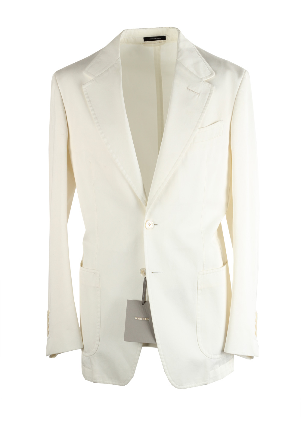 TOM FORD Shelton Off White Sport Coat Size 46 / 36R . In Cotton |  Costume Limité