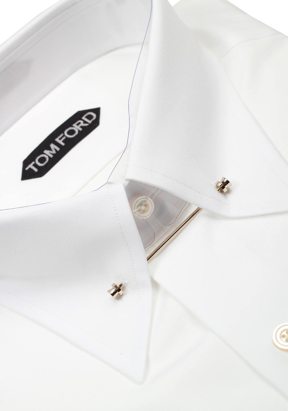 TOM FORD Solid White Dress Poplin Shirt French Cuffs Size 41 / 16 U.S. Slim Fit | Costume Limité