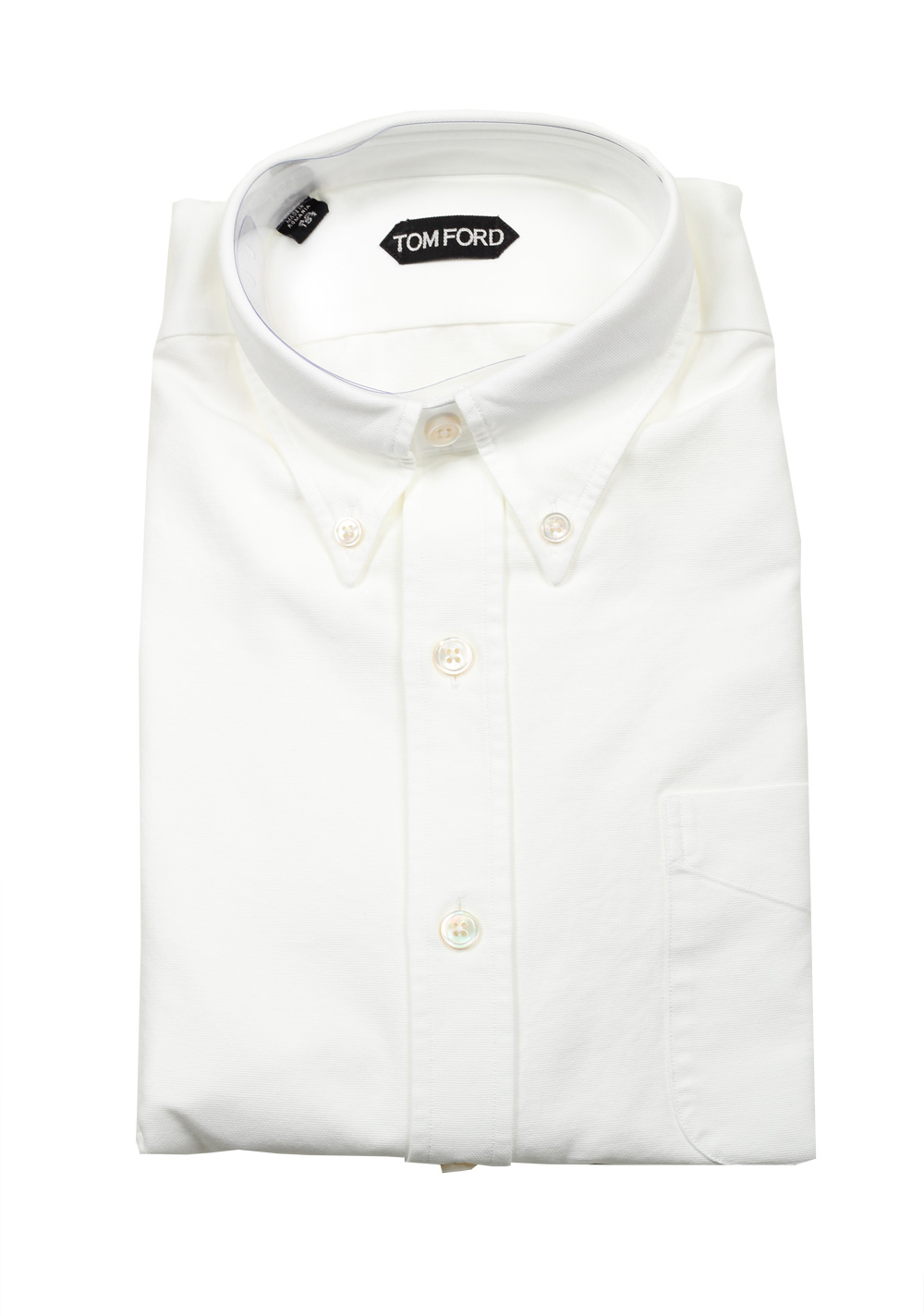 TOM FORD Solid White Casual Button Down Shirt Size 40 / 15,75 . |  Costume Limité