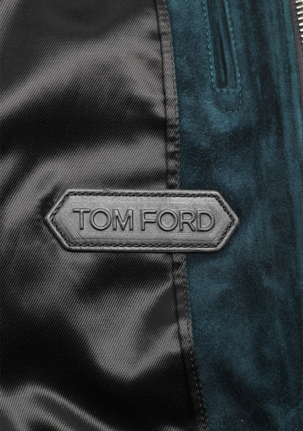 TOM FORD Teal Leather Suede Jacket Coat Size 50 / 40R U.S. Outerwear | Costume Limité