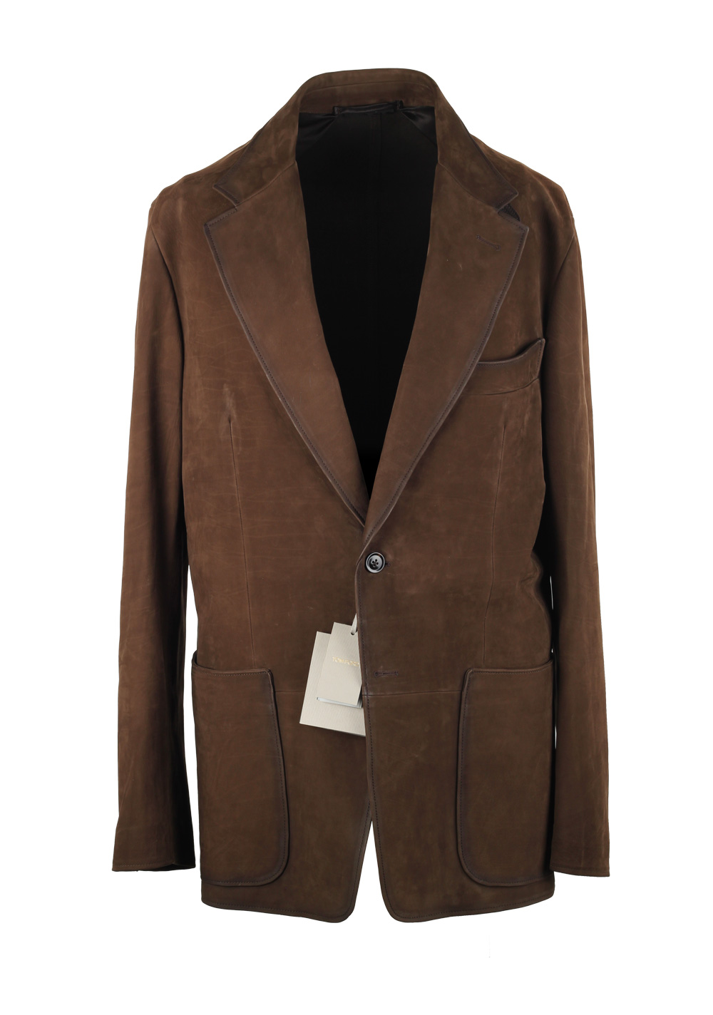 TOM FORD Brown Cashmere Sartorial Leather Suede Jacket Coat Size 54 / 44R U.S. | Costume Limité