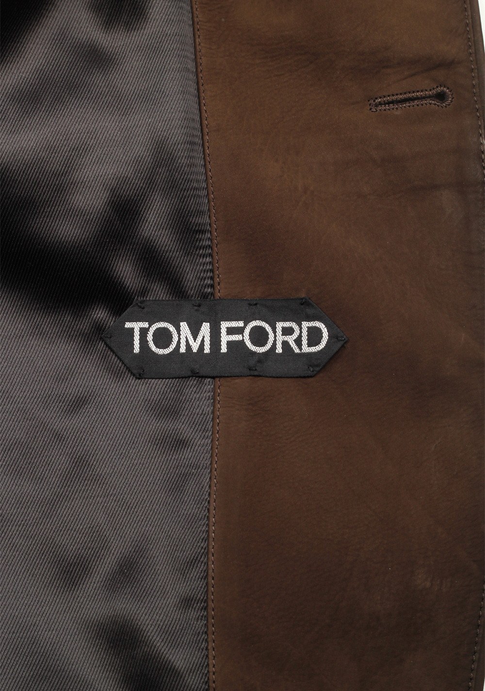 TOM FORD Brown Cashmere Sartorial Leather Suede Jacket Coat Size 54 / 44R U.S. | Costume Limité