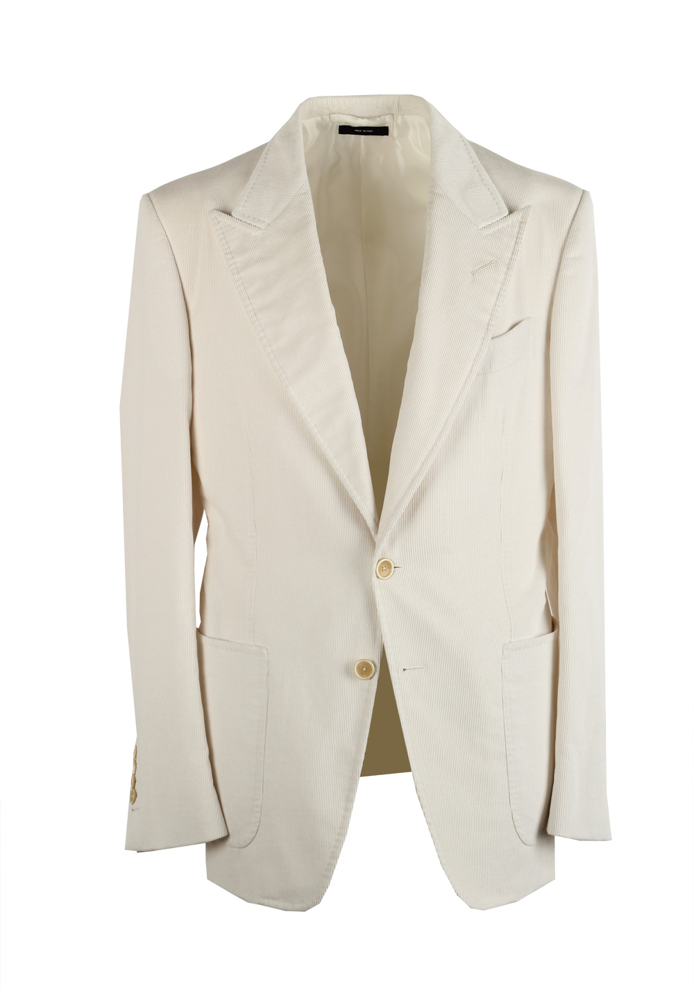 TOM FORD Shelton Off White Sport Coat Size 48 / 38R . In Cotton Linen |  Costume