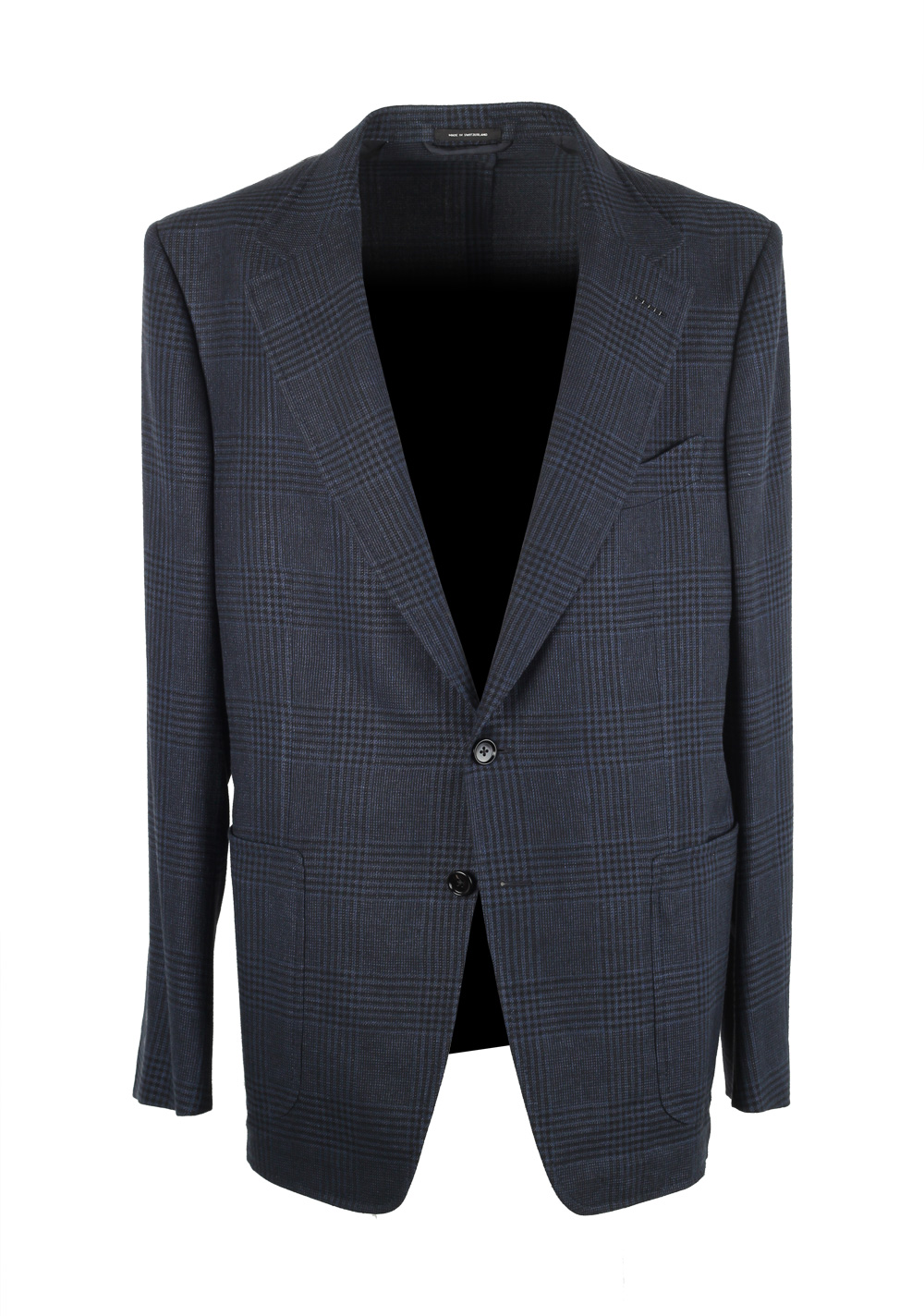 TOM FORD Shelton Blue Checked Sport Coat Size 56 / 46R U.S. | Costume Limité