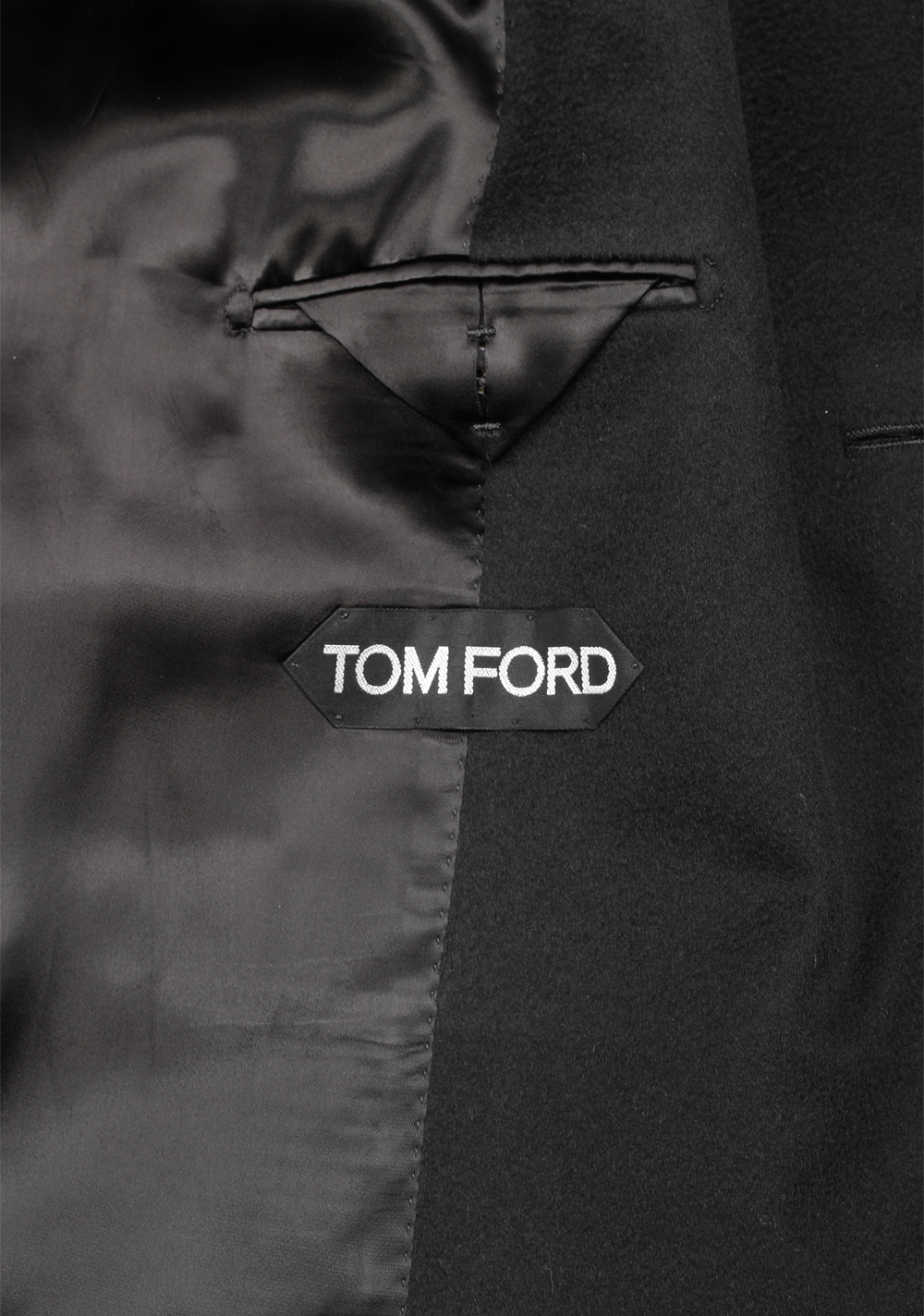 TOM FORD Black Cashmere Double Breasted Coat Size 52 / 42R U.S. Outerwear | Costume Limité