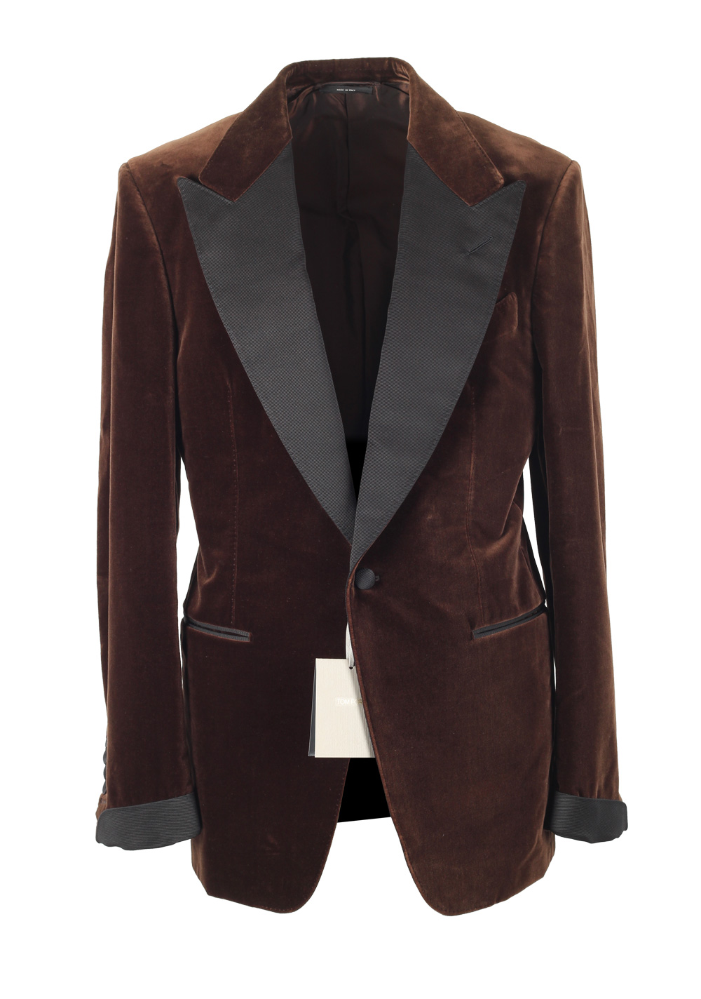 TOM FORD Shelton Brown Velvet Tuxedo Dinner Jacket Size Size 48 / 38R U.S. | Costume Limité