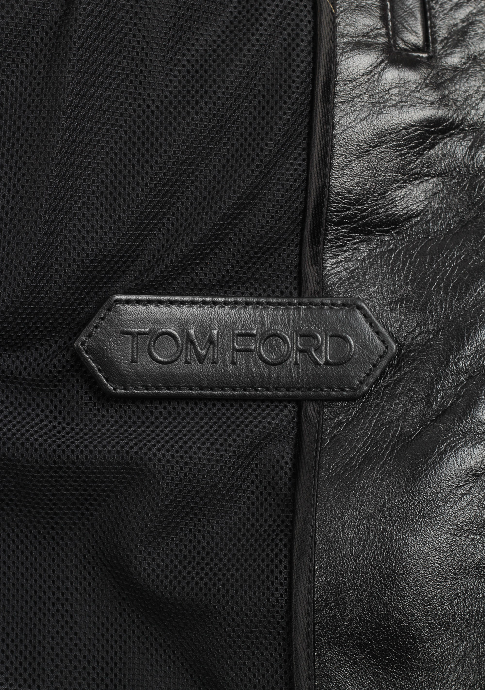 TOM FORD Black Leather Hooded Coat Jacket Size 50 / 40R U.S. Outerwear | Costume Limité