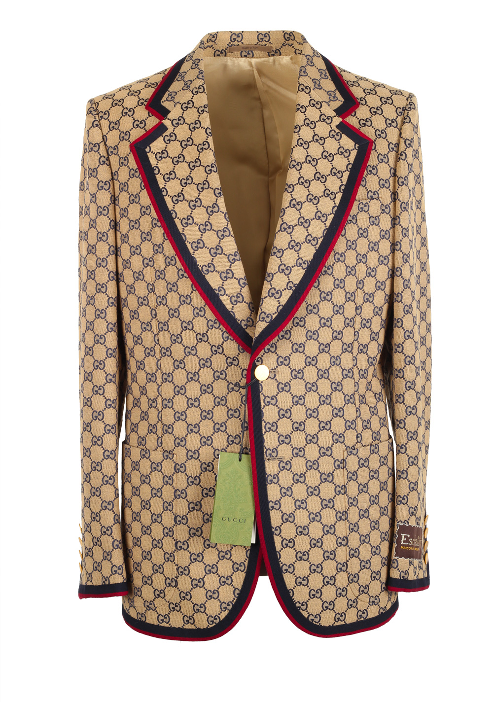 Gucci Beige GG Canvas Jacket Sport Coat | Costume Limité