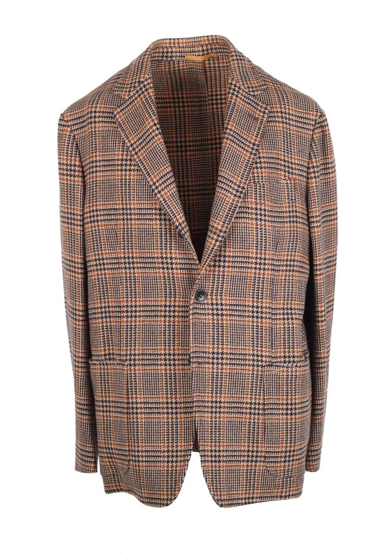 Sartorio By Kiton Brown Checked Sport Coat Size 56 / 46R U.S. In Wool - thumbnail | Costume Limité