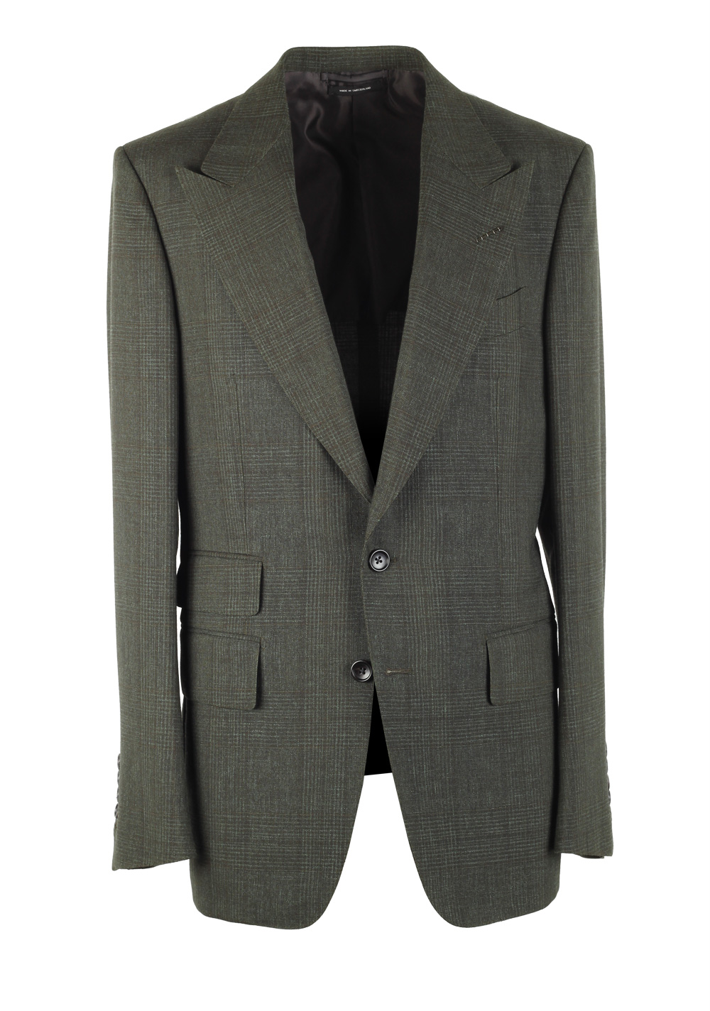 TOM FORD Shelton Green Checked Suit Size 48 / 38R U.S. | Costume Limité